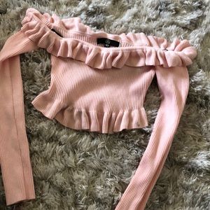 Pink off shoulder shirt
